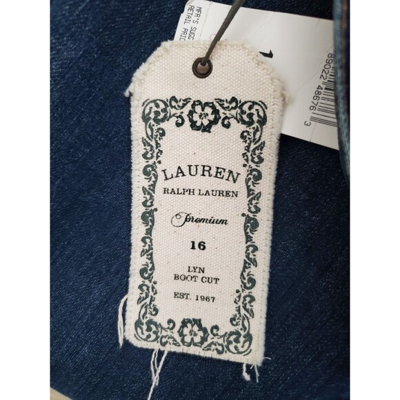 Lauren Jeans Co. 100% Cotton Lyn Boot Cut Wide-Leg Denim Jeans Size 16 NWT - Picture 8 of 8
